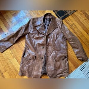 Vintage Leather jacket. 1970s. 42 L